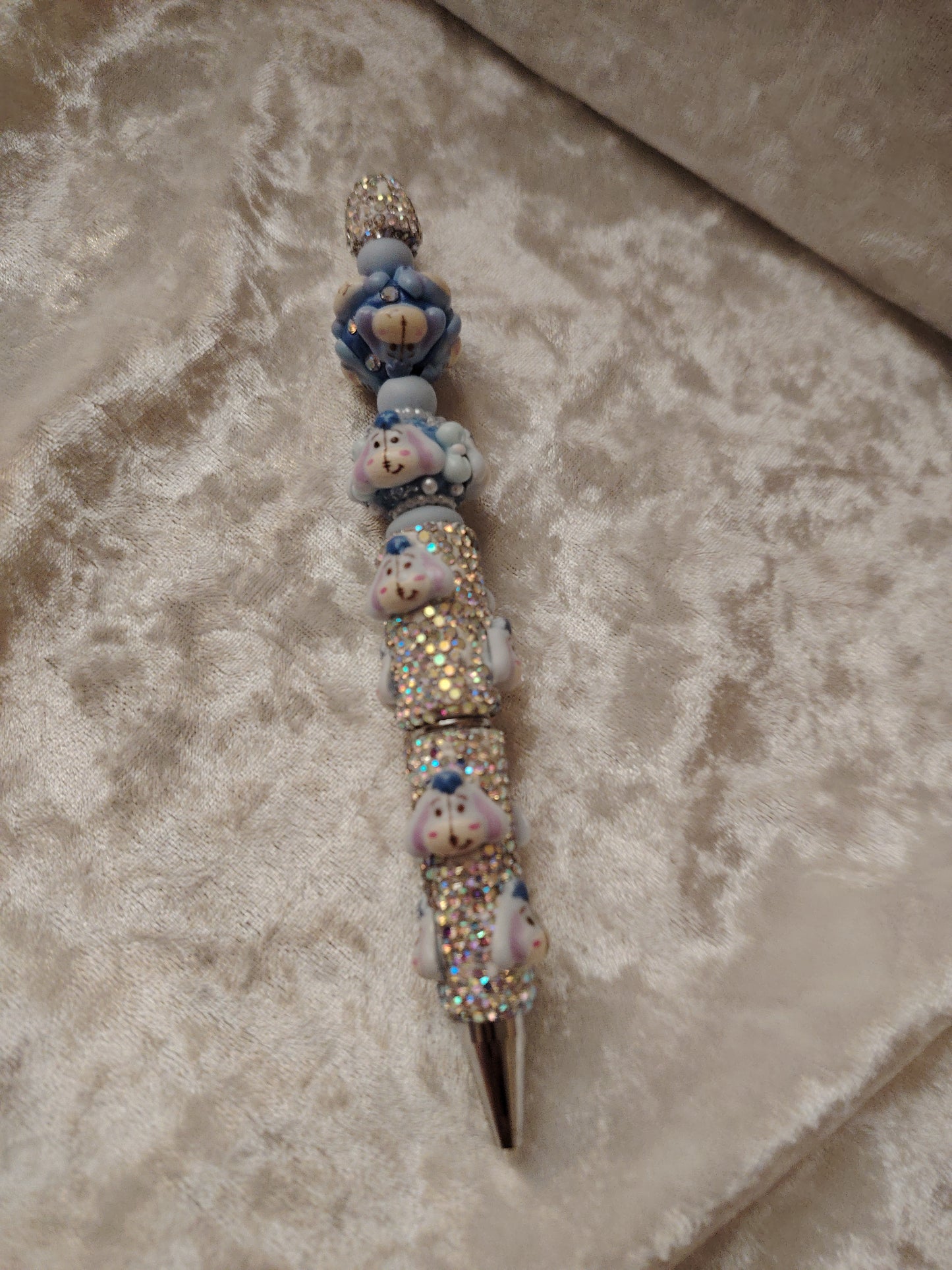 Stylo argenté pailleté