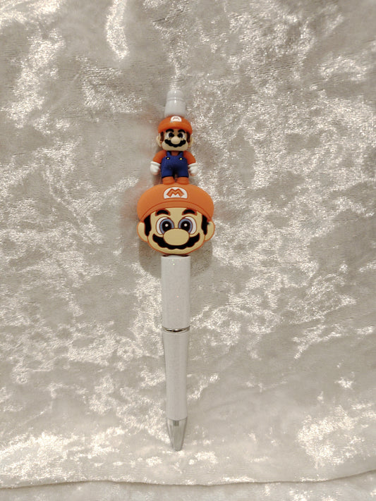 Stylo blanc pailleté